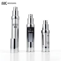 Flacon pompe sans air électroplaqué 15-30 ml pour ingrédients de soin hautement actifs, emballage sous vide anti-oxydation pour sérum, crèmes