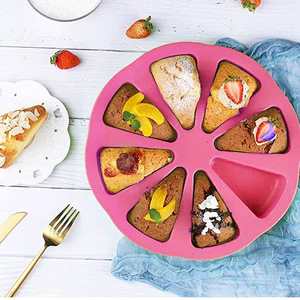 Moule à pizza en silicone 8 cavités pour la maison, plaque de cuisson en silicone pour gâteaux et pâtisseries, outils essentiels pour la pâtisserie - Product Image 4