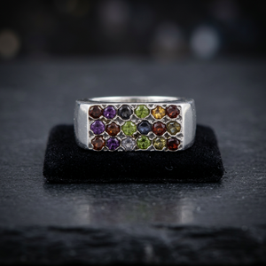 Último anillo de plata con piedras preciosas de Ley 925, joyería fina de varias piedras - Product Image 2