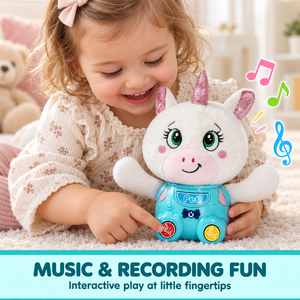 Nouveauté EPT : Peluche musicale licorne pour bébé avec enregistrement sonore, lumière et son activé par le mouvement, pour les nourrissons de 6 <span class=keywords><strong>mois</strong></span> et plus - Product Image 2