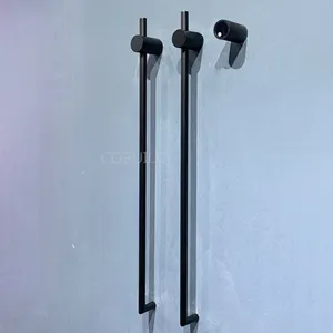 Wall mounted dual radiator towel heaters bars 304 stainless steel elegant thermostat electric heated towel rails