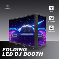 Estuche de Transporte para Cabina de DJ, Soporte para DJ P4.81 HD con Frecuencia de Actualización de 7680Hz, Cabina de DJ Plegable y Portátil