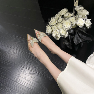 Sandalias de Mujer con Pedrería, Sandalias Transparentes de PVC con Tacón Alto, Sandalias Gladiador de Verano, Zapatos para Fiesta o Baile de Graduación - Product Image 3