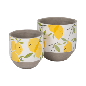 Vasi per Fiori in Ceramica con Motivo Limoni, Eleganti Fioriere per Piante da Interno e Decorazione Casa - Product Image 3
