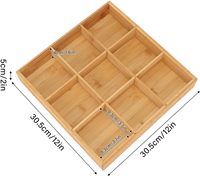 Accesorios de pulsera de bambú de 9 compartimentos Caja de almacenamiento de aperitivos de alimentos secos Organizador de artículos diversos de escritorio