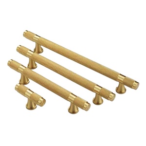 Châu Âu Mỹ Phong Cách Trang Trí Thau Kéo Có Knurled Rắn Brass Đồ Nội Thất Tủ T Thanh Brass Xử Lý