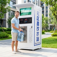 Máquina expendedora de agua RO de alta capacidad 1000GPD para gasolineras y lavaderos de autos con gabinete resistente a la intemperie