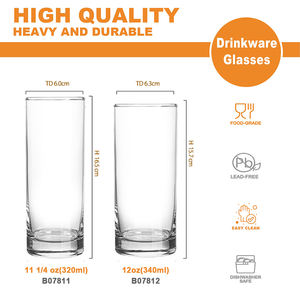 Logotipo personalizado 12oz Highball vasos altos Mojito vasos de vidrio <span class=keywords><strong>Tom</strong></span> Collins beber cócteles duraderos Bar cristalería para fiesta - Product Image 2