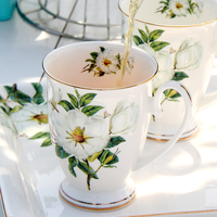 Mug à café en porcelaine fine, style européen moderne, avec logo personnalisé, écologique, sans BPA, résistant à la chaleur, avec poignée, compatible lave-vaisselle, pour la maison et l'hôtel