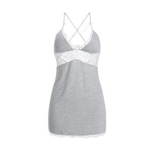 Pyjama Manyu Printemps/Été Nouveau Confortable Couleur Unie avec Dos Nu et Soutien-Gorge Rembourré, Nuisette Camisole Femme pour la Maison - Product Image 5