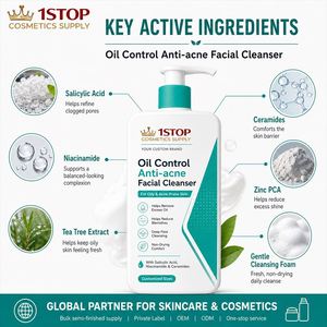 Nettoyant Visage Équilibrant à l'Huile <span class=keywords><strong>de</strong></span> Citron Vert – Contrôle du Sébum, Éclat Purifié, Nettoyage des Pores – <span class=keywords><strong>Pour</strong></span> Peaux Grasses – Soin Professionnel en Gros - Product Image 3