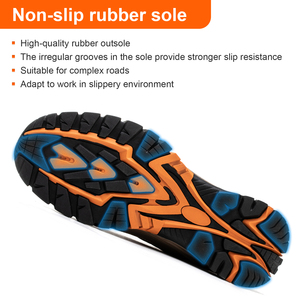 Scarpe Antinfortunistiche da Lavoro per <span class=keywords><strong>Uomo</strong></span> e Donna, Suola in Gomma Marrone, Punta in Acciaio, Antiscivolo, Morbide, alla Moda, Leggere, con Allacciatura Rapida - Product Image 5