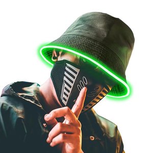 Màu xanh lá cây <span class=keywords><strong>Rave</strong></span> <span class=keywords><strong>LED</strong></span> xô hat Neon <span class=keywords><strong>Rave</strong></span> phụ kiện lễ hội trang phục ánh sáng lên <span class=keywords><strong>Rave</strong></span> xô hat cho nam giới phụ nữ - Product Image 3