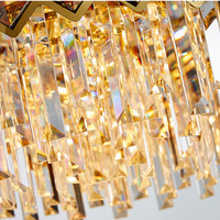 Lustre moderne en cristal pour hôtel, lampe suspendue de luxe pour cuisine, lumière suspendue LED dorée