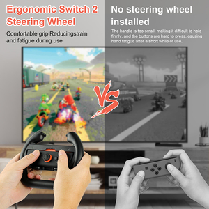 Ergonomic Steering Wheel for <strong>Switch</strong> 2 Controller <strong>Grip</strong> Wired ABS Hand <strong>Grips</strong> for Joy-Con Accessory Protective Gamepad Accessories - Product Image 3