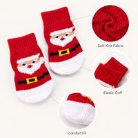 Chaussettes personnalisées pour chiens et chats, chaudes, imperméables, antidérapantes, imprimées, double couche, en coton, avec semelle en caoutchouc à pois, douces, respirantes, pour la marche en intérieur, soin des pattes
