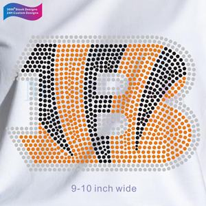 スポーツチームモチーフシンシナティベンガルズカスタムサッカーラインストーン転送鉄ラインストーンカスタムロゴ - Product Image 1