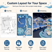 Equipo de Juegos para Interiores, Diseño Personalizado en Color Blanco Acuático, Tobogán con Temática Oceánica, Túnel de Gateo, Certificación CE, ASTM EN1176, FEC, Operador