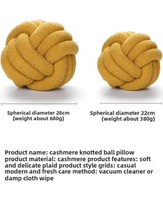 <span class=keywords><strong>Coussin</strong></span> en <span class=keywords><strong>boule</strong></span> noué tissé à la main de style moderne, 100 % polyester, anti-acariens, amovible, lavable, personnalisable, pour - Product Image 6
