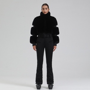 Combinaison de ski d'hiver pour <span class=keywords><strong>femme</strong></span>, coupe-vent, épaisse et chaude, une pièce, pour sports de plein air, coupe ajustée, <span class=keywords><strong>salopette</strong></span> de ski avec fourrure - Product Image 6