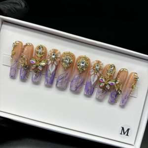 <span class=keywords><strong>Uñas</strong></span> Postizas 3D con Diseños Mixtos, <span class=keywords><strong>Uñas</strong></span> Acrílicas de Lujo con Brillantina y Diamantes de Imitación, Reutilizables, Cobertura Completa, con Pegamento, 10 Piezas, para Mujeres, Uso Diario, Fiestas, Bodas - Product Image 5