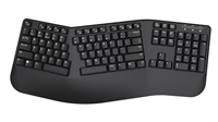 Keyboard Gaming Vertikal Ergonomis Nirkabel 2.4G dengan Mouse dan Sandaran Pergelangan Tangan, 104 Tombol Keyboard, Mouse 1600DPI yang Dapat Disesuaikan