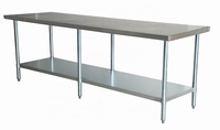 Table de travail pour cuisine commerciale Xiang Ying, certifiée NSF, surface brossée, pieds réglables en hauteur, étagère inférieure, fabrication artisanale
