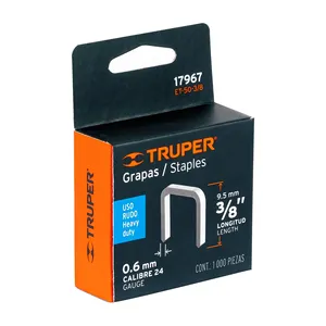 Truper ET-50 graffette scatola 10 unità e 1000 graffette 3/8 'corona 10.7mm materiale metallico per ufficio cancelleria
