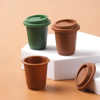 Pot en plastique cylindrique en forme de mini-tasse à café PP, imprimé en sérigraphie, impression personnalisée, conteneur vide pour crème pour les yeux