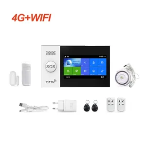 Danwish Wifi Full Touchpad Screen Tuya App Afstandsbediening Draadloos Anti-Diefstal Beveiligingsapparaat 4G Smart Home Alarmsysteem Kit