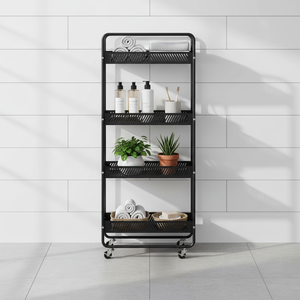 Chariot de rangement métallique à <span class=keywords><strong>3</strong></span> ou <span class=keywords><strong>4</strong></span> niveaux, étagères polyvalentes pour cuisine et artisanat, vente chaude - Product Image 6