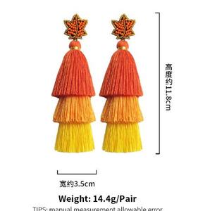 <span class=keywords><strong>2023</strong></span> nouveauté mode bijoux artisanat tissé gland boucles d'oreilles rétro ethnique riz perle <span class=keywords><strong>feuille</strong></span> d'<span class=keywords><strong>érable</strong></span> perlé boucles d'oreilles pour les femmes - Product Image 6