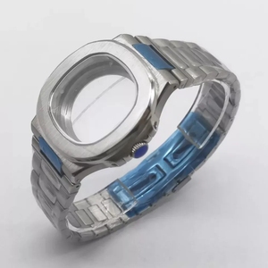 Vente en gros de boîtiers de montres personnalisés en acier inoxydable argenté de 40 mm, verre saphir, bracelet étanche, modèle 2067, 30 g - Product Image 3