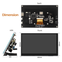 Layar Sentuh Kapasitif LCD IPS HD 7 Inci RTS 1024x600 dengan Speaker untuk Raspberry Pi 5 /4 Model B/3B+/3B Jetson Nano PC