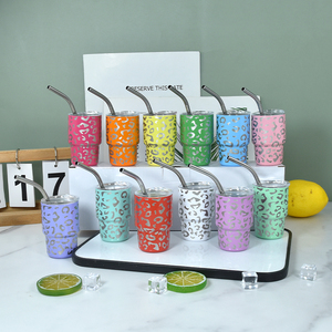 3oz Mini Tumbler Shot Glass với rơm và nắp, bộ 6 màu sắc hỗn hợp thép không gỉ Mini Shot Glass Tumblers 6 cái/gói - Product Image 6