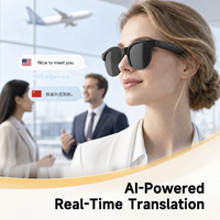 Lunettes intelligentes IA de haute qualité avec commande vocale et écouteurs de traduction sans fil pour la communication multilingue