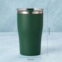 Tasse à café isotherme 250 ml en acier inoxydable 304 avec couvercle coulissant, anti-fuite, compatible porte-gobelet, style japonais, vente en gros personnalisée