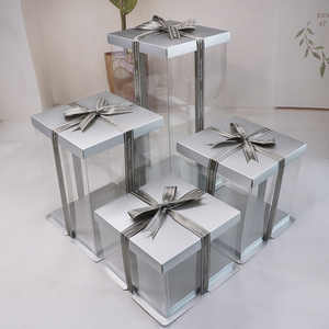 T-160 Hộp Bánh Trong Suốt Với 6Inch, 8Inch, 10Inch, 12Inch Cho Bánh Tăng Chiều Cao Hai Lớp, Hộp Quà Tặng Bánh Sinh Nhật - Product Image 1