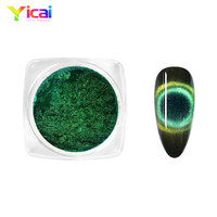 Pigment inorganique magnétique YICAI 5D à l'oxyde de fer, effet caméléon, pour nail art, revêtement cuir, poudre scintillante, couleur œil de chat