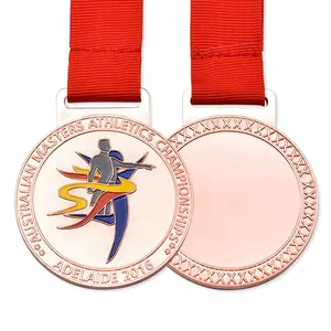 Medali senam medali logam emas dengan tempat pita
