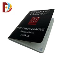 Libreta de Certificados Estilo Pasaporte Negra Personalizada al por Mayor, Impresión en Lámina Multicolor, Texto Personalizado, Folleto de Recuerdo de la Liga de Chefs