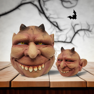 Ornement Tête de Diable en Résine, Statue Buste de Démon Effrayant, Décoration d'Halloween pour Maison Hantée, Décoration Artisanale Horreur pour Bureau et Fêtes - Product Image 1