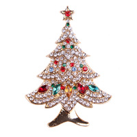 Nouvelle Broche de Noël Lanhao Tendance Européenne et Américaine pour Femmes et Enfants, Motifs Arbre, Père Noël, Élan, Couronne, Flocon de Neige, Plaqué