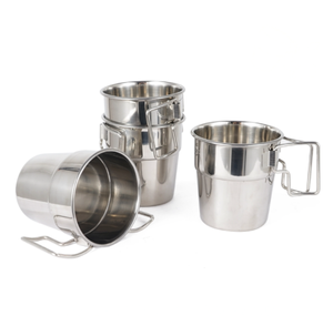 Juego de 4 Tazas de Café Plegables de Acero Inoxidable de 300 ml para Acampar, Viajar y Hacer Senderismo al Aire Libre - Product Image 2