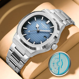 Montre à quartz pour homme, mouvement Shanghai 2619, style business, bracelet en acier inoxydable, cadran lumineux, étanche, montre de luxe - Product Image 3