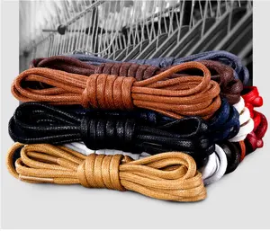 OEM sample free waxed 100% cotton mens formal dress leather shoes shoelaces