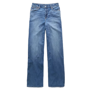 Pantalones vaqueros elásticos de cintura ultraalta de verano para mujer, Pantalones rectos de estilo Vintage de pierna ancha holgados y finos azules nuevos hechos de mezclilla - Product Image 5