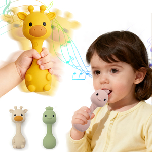 Juguetes de Dentición <span class=keywords><strong>para</strong></span> Bebés, <span class=keywords><strong>Mordedores</strong></span> Sensoriales de Jirafa <span class=keywords><strong>para</strong></span> Niños, <span class=keywords><strong>Mordedores</strong></span> de Silicona Libres de BPA - Product Image 1