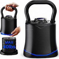 Kettlebell réglable, ensemble de kettlebells réglables 6-en-1 à changement rapide (6,5-40 LBS)
