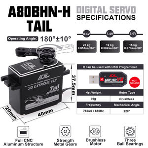 A80BHN-H 25T Engranajes Metálicos Estándar de Alta Calidad con Carcasa de Aluminio, Digital Sin Escobillas - Product Image 6
